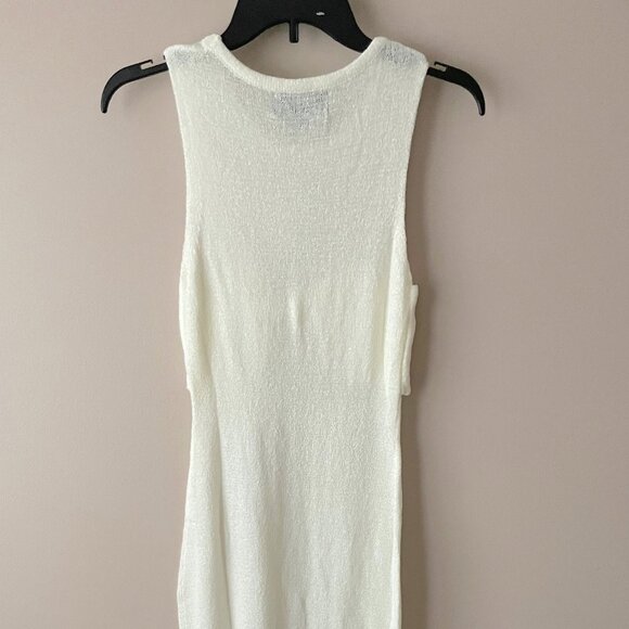 Anthropologie Sunday in Brooklyn Twist Front Maxi Dress Cream Ivory Coverup S XS - Picture 6 of 10